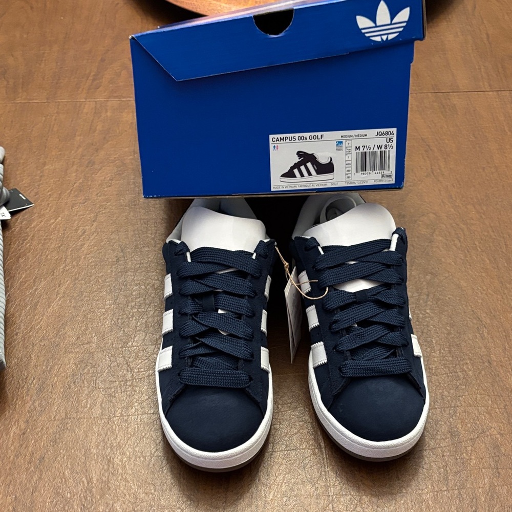 Adidas Campus 00s Golf Shoes - Dark Blue and White